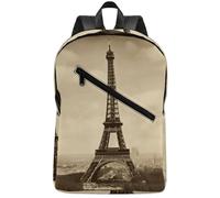 BTCOWZRV Backpack Travel Laptop Backpack for Men Women Vintage Paris Eiffel Tower Casual Daypack Adjustable Lightweight Computer Bag, Black, One Size, Travel Backpacks