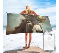 BTCOWZRV Beach Towel Microfiber Sand Free Towels Absorbent Quick Dry Beach Towels Oversized Beach Blanket Donkey Animals Bath Towels 31.5"X63" Travel Towel for Women Men Camping Swim
