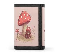 BTCOWZRV Bear And Mushroom Trifold Wallet for Men Women Stylish Slim Trifold Wallet Minimalist Front Pocket Outdoor Sports Wallets Large Capacity Cards Purse Coin And Credit Card Holder