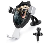 BTCOWZRV Bear Holding Fish Car Phone Holder [Upgraded Strongest Suction & Clip] Cell Phone Mount for Dashboard Windshield Vent Wall, Universal Hands Free Automobile Cradle for Women Men