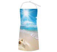 BTCOWZRV Bib Apron with Pockets Bright Sunshine Summer Beach Aprons Waterproof Kitchen Aprons Adjustable Cooking Apron for Women Men, Style, 70x80cm, Style, 70x80cm