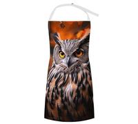 BTCOWZRV Bib Apron with Pockets Owl Aprons Waterproof Kitchen Aprons Adjustable Cooking Apron for Women Men, Style-2, 70x80cm, Style-2, 70x80cm