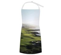 BTCOWZRV Bib Apron with Pockets Seaside Golf Course Aprons Waterproof Kitchen Aprons Adjustable Cooking Apron for Women Men, Style, 70x80cm, Style, 70x80cm