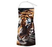 BTCOWZRV Bib Apron with Pockets Wild Animal Tiger Aprons Waterproof Kitchen Aprons Adjustable Cooking Apron for Women Men, Style, 70x80cm, Style, 70x80cm