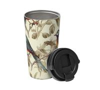 BTCOWZRV Birds vintage art Travel Coffee Mug Spill Proof Spill Proof Coffee Mug with Lid Insulated Coffee Tumbler Portable Thermal Mug Leak Proof Reusable Travel Coffee Cup for Hot and Cold