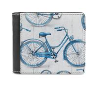 BTCOWZRV Blue Bicycle Slim Wallets for Men Bifold Wallet