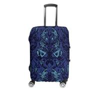 BTCOWZRV Blue Black Goth Spooky Travel Luggage Cover Dustproof Suitcase Cover Luggage Covers For Suitcase Thicken Elastic Suitcase Protector Washable Baggage Covers Fit 19-32 Inch Luggage, White, S