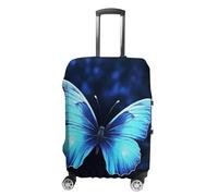 BTCOWZRV Blue Butterfly Travel Luggage Cover Dustproof Suitcase Cover Luggage Covers For Suitcase Thicken Elastic Suitcase Protector Washable Baggage Covers Fit 19-32 Inch Luggage, White, S