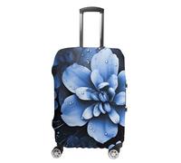 BTCOWZRV Blue Flower Travel Luggage Cover Dustproof Suitcase Cover Luggage Covers For Suitcase Thicken Elastic Suitcase Protector Washable Baggage Covers Fit 19-32 Inch Luggage, White, L
