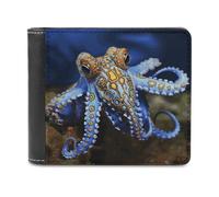 BTCOWZRV Blue Ringed Octopus Slim Wallets for Men Bifold Wallet