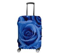 BTCOWZRV Blue Rose Travel Luggage Cover Dustproof Suitcase Cover Luggage Covers For Suitcase Thicken Elastic Suitcase Protector Washable Baggage Covers Fit 19-32 Inch Luggage, White, M