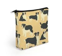 BTCOWZRV Border Collie Pattern Makeup Bag Cosmetic Bags Toiletry Bag