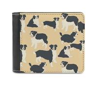 BTCOWZRV Border Collie Pattern Slim Wallets for Men Bifold Wallet