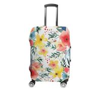 BTCOWZRV Bright Floral Watercolor Travel Luggage Cover Dustproof Suitcase Cover Luggage Covers For Suitcase Thicken Elastic Suitcase Protector Washable Baggage Covers Fit 19-32 Inch Luggage, White, S