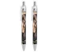 BTCOWZRV Brown Labrador Retriever Ballpoint Pens 2 PCS - 0.5mm Retractable Gel Pens with Comfortable Grip, No Bleed Black Ink, Personalized Ball Point Pen Smooth Writing Pens Gift for Men Women