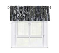 BTCOWZRV Cold Tree Camouflage Curtain Valance for Windows,Kitchen Window Curtains Blackout Drapes Window Treatments Decorative Rod Pocket Short Curtain for Living Room Bedroom,54" W x 18" L