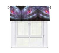 BTCOWZRV Colorful Galaxy Curtain Valance for Windows,Kitchen Window Curtains Blackout Drapes Window Treatments Decorative Rod Pocket Short Curtain for Living Room Bedroom,54" W x 18" L