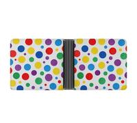 BTCOWZRV Colorful Polka Dot Wallet, Minimalist Business Card Holder, Slim Bifold Wallet, Multiple Card Slots for Cash And Cards, Ideal for Men Women Daily Work Office Travel
