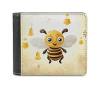 BTCOWZRV Cute Bees Honey Slim Wallets for Men Bifold Wallet
