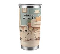BTCOWZRV Cute Cat 20 Oz Stainless Steel Tumbler with Lid