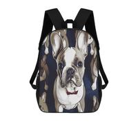 BTCOWZRV Cute French Bulldog Travel Backpack Laptop Backpack 17 Inch | Polyester Carry On Backpack Breathable Adjustable Strap Outdoor Backpack with Side Pockets Casual Daypack for Travel Work