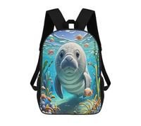 BTCOWZRV Cute Sea Animal Manatee Travel Backpack Laptop Backpack 17 Inch