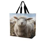 BTCOWZRV Cute Sheep Lamb Tote Bag Grocery Shopping Bags Shoulder Bag