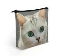 BTCOWZRV Cute White Cat Makeup Bag Cosmetic Bags Toiletry Bag