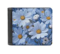 BTCOWZRV Daisy Blue Slim Wallets for Men Bifold Wallet