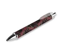 BTCOWZRV Dark Red Pattern Ballpoint Pens 1 PCS - 0.5mm Retractable Gel Pens with Comfortable Grip, No Bleed Black Ink, Personalized Ball Point Pen Smooth Writing Pens Gift for Men Women