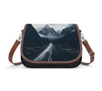 BTCOWZRV Dark Road to Mountains Shoulder Bag for Women, Handbag with Adjustable Strap & Inner Pocket, Crossbody Bag for Daily Commute Travel