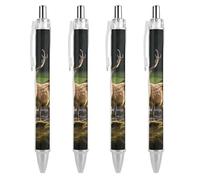 BTCOWZRV Deer Nature Ballpoint Pens - 0.5mm Retractable Gel Pens with Comfortable Grip, No Bleed Black Ink, Personalized Ball Point Pen Smooth Writing Pens Gift for Men Women