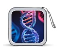 BTCOWZRV DNA Genetic Helix CD Case Holder 40 Capacity DVD Case Wallet Portable Hard Plastic Disc Cases Storage Binder Large Storage Disc Wallet Bag with Zippers for Car Home Office Travel