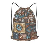 BTCOWZRV Drawstring Backpack Woemn Men Sports Gym Sack Lightweight Drawstring Bags African Mud Cloth Tribal Cinch Bag Sackpack For Work Swim Travel