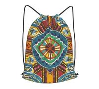 BTCOWZRV Drawstring Backpack Woemn Men Sports Gym Sack Lightweight Drawstring Bags African Style Textile Pattern Cinch Bag Sackpack For Work Swim Travel