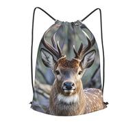 BTCOWZRV Drawstring Backpack Woemn Men Sports Gym Sack Lightweight Drawstring Bags Antlers Cinch Bag Sackpack For Work Swim Travel