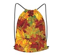 BTCOWZRV Drawstring Backpack Woemn Men Sports Gym Sack Lightweight Drawstring Bags Autumn Leaves Cinch Bag Sackpack For Work Swim Travel