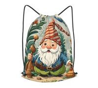 BTCOWZRV Drawstring Backpack Woemn Men Sports Gym Sack Lightweight Drawstring Bags Christmas Gnome Cinch Bag Sackpack For Work Swim Travel