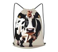 BTCOWZRV Drawstring Backpack Woemn Men Sports Gym Sack Lightweight Drawstring Bags Cow Black And White Spot Cinch Bag Sackpack For Work Swim Travel