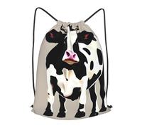 BTCOWZRV Drawstring Backpack Woemn Men Sports Gym Sack Lightweight Drawstring Bags Cow Black Spot Cinch Bag Sackpack For Work Swim Travel