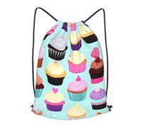 BTCOWZRV Drawstring Backpack Woemn Men Sports Gym Sack Lightweight Drawstring Bags Cupcake Patterns Cinch Bag Sackpack For Work Swim Travel