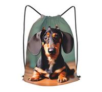 BTCOWZRV Drawstring Backpack Woemn Men Sports Gym Sack Lightweight Drawstring Bags Cute Dachshund Duggee Cinch Bag Sackpack For Work Swim Travel