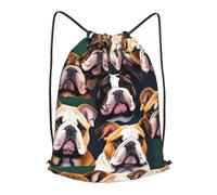 BTCOWZRV Drawstring Backpack Woemn Men Sports Gym Sack Lightweight Drawstring Bags Cute English Bulldog Cinch Bag Sackpack For Work Swim Travel