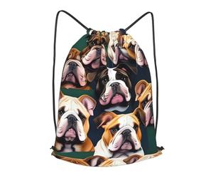 BTCOWZRV Drawstring Backpack Woemn Men Sports Gym Sack Lightweight Drawstring Bags Cute English Bulldog Cinch Bag Sackpack For Work Swim Travel