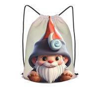 BTCOWZRV Drawstring Backpack Woemn Men Sports Gym Sack Lightweight Drawstring Bags Cute Gnome Hat Cinch Bag Sackpack For Work Swim Travel