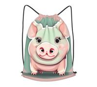 BTCOWZRV Drawstring Backpack Woemn Men Sports Gym Sack Lightweight Drawstring Bags Cute Long Ear Pig Cinch Bag Sackpack For Work Swim Travel