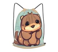BTCOWZRV Drawstring Backpack Woemn Men Sports Gym Sack Lightweight Drawstring Bags Cute Otter Cinch Bag Sackpack For Work Swim Travel