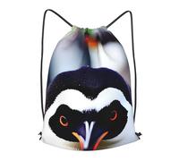 BTCOWZRV Drawstring Backpack Woemn Men Sports Gym Sack Lightweight Drawstring Bags Cute Penguin Head Cinch Bag Sackpack For Work Swim Travel