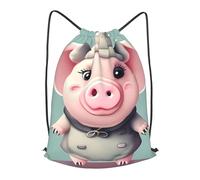 BTCOWZRV Drawstring Backpack Woemn Men Sports Gym Sack Lightweight Drawstring Bags Cute Pig Cinch Bag Sackpack For Work Swim Travel