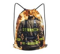 BTCOWZRV Drawstring Backpack Woemn Men Sports Gym Sack Lightweight Drawstring Bags Firefighter Fireman Flame Cinch Bag Sackpack For Work Swim Travel